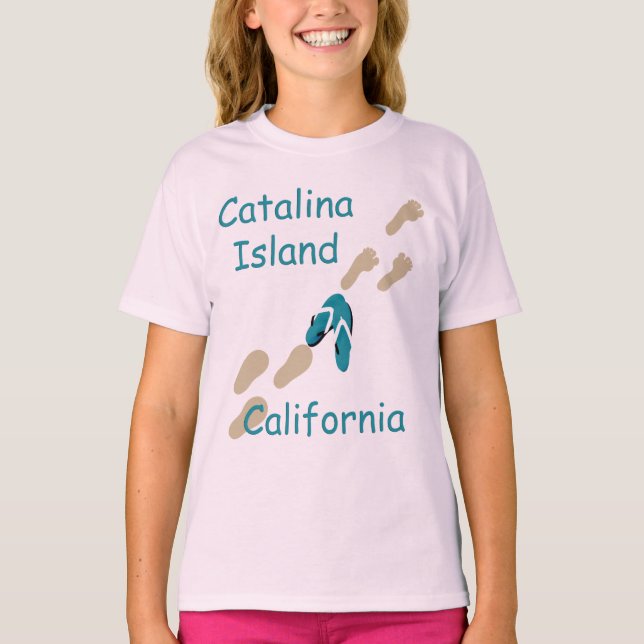 T-shirt Catalina Island California Flip Flops Girls T (Devant)