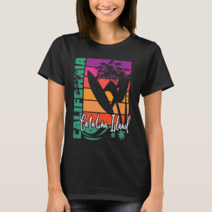 T-shirt Catalina Island California Retro Sunset Beach Surf