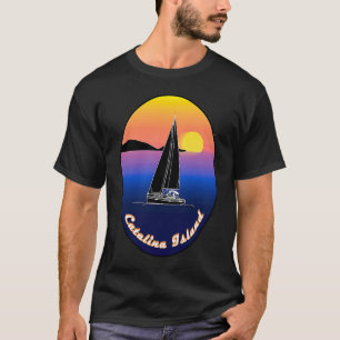 T-shirt Catalina Island Voile Imprimée Sur Le Front