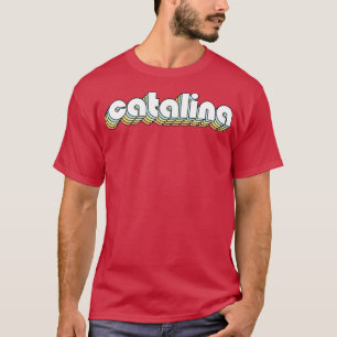 T-shirt Catalina Retro Typographie arc-en-ciel style défra