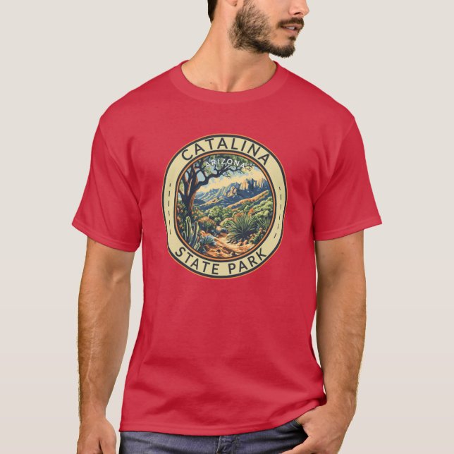 T-shirt Catalina State Park Arizona Travel Art Badge Overs (Devant)