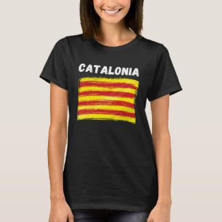 T-shirt Catalogne Drapeau Vintage Grunge Catalan Drapeau C