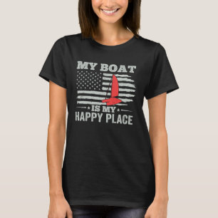 T-shirt Catamaran Deux Coques Voile Catamara Drapeau Améri