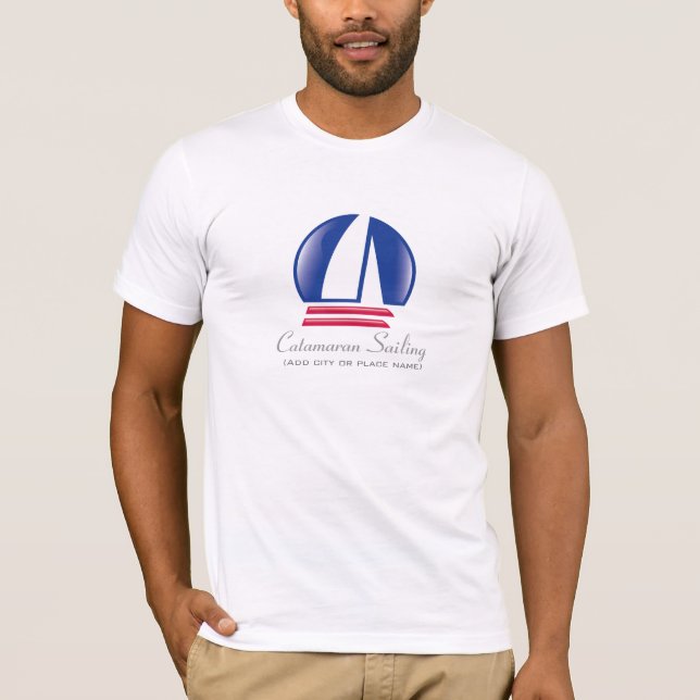T-shirt Catamaran Sailing_Pontoon Racing_BlueMoon modèle (Devant)