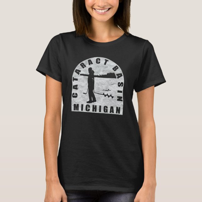 T-shirt Cataract Basin Ice Fishing Michigan (Devant)