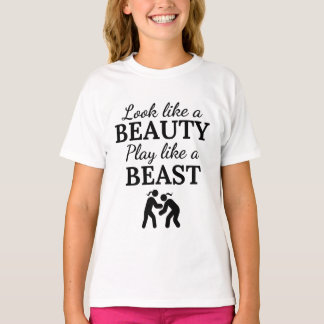 T-shirt catch: Look like a beauty play like a beast.