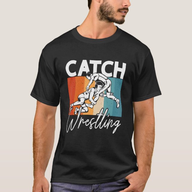 T-shirt Catch Lutte Entraînement Jeu Wrestler Retro Catch (Devant)
