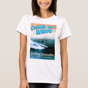 T-shirt Catch the Wave - Le paradis du surf