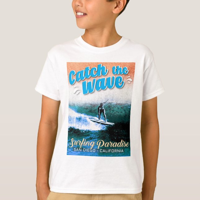 T-shirt Catch the Wave - Le paradis du surf (Devant)