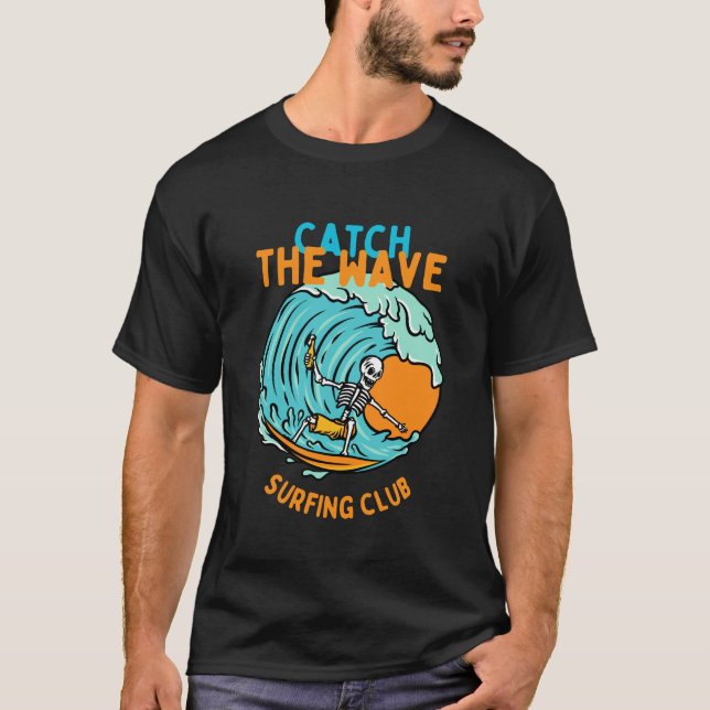 T-shirt Catch the wave surf club (Devant)