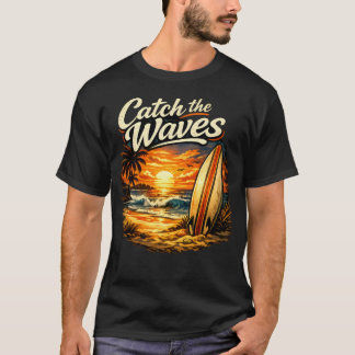 T-shirt Catch the Waves Sunset Surf Tee