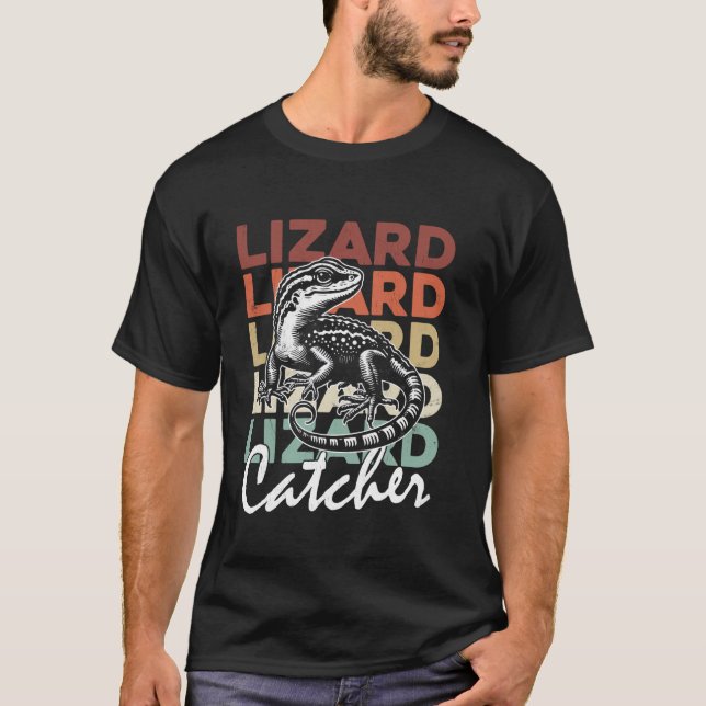 T-shirt Catcher professionnel Lizard Funny Retro Gecko Liz (Devant)