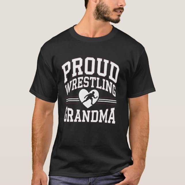 T-shirt Catcheuse fière de grand-mère cœur de lutteuse (Devant)