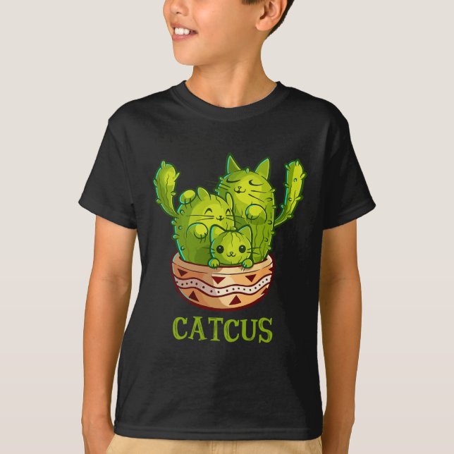 T-shirt Catcus Cute Chat Et Cactus Mexicains Cactus Cinco  (Devant)
