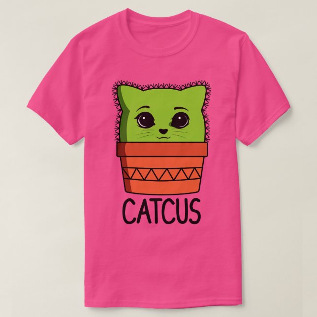 T-shirt Catcus Funny Cactus Cat Pun pour Amoureux de les c (Design devant)