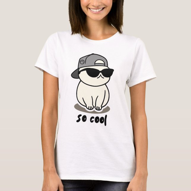 T-shirt cate mignonne si cool (Devant)