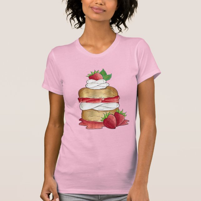T-shirt Câteau de pâtisserie aux fraises Dessert Fraises (Devant)