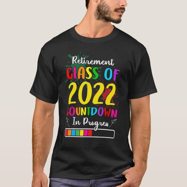 T-shirt Catégorie De Retraite De 2022 Compte À rebours Thé (Devant)