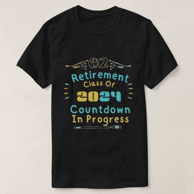 T-shirt Catégorie De Retraite De 2024 Compte À rebours En  (Design devant)