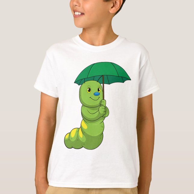 T-shirt Caterpillar à la pluie avec parapluie (Devant)