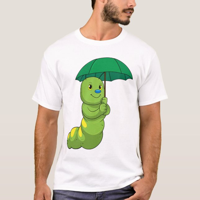 T-shirt Caterpillar à la pluie avec parapluie (Devant)