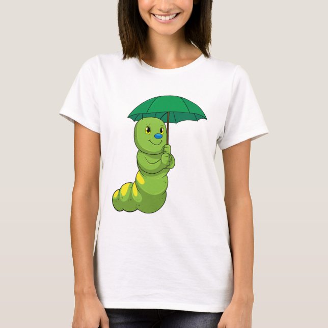 T-shirt Caterpillar à la pluie avec parapluie (Devant)