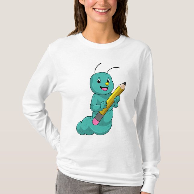 T-shirt Caterpillar avec crayon (Devant)