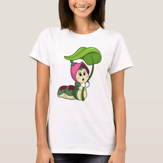 T-shirt Caterpillar avec feuille (Devant)
