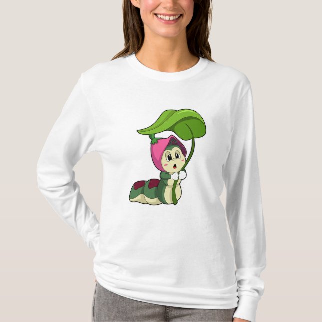 T-shirt Caterpillar avec feuille (Devant)