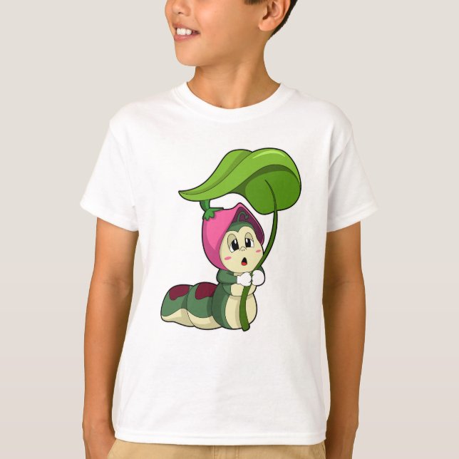 T-shirt Caterpillar avec feuille (Devant)