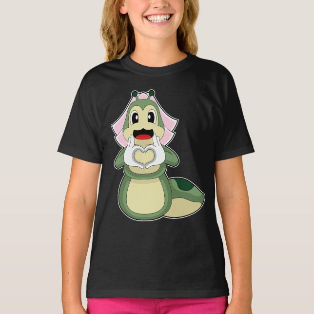 T-shirt Caterpillar Bride Mariage de coeur (Devant)