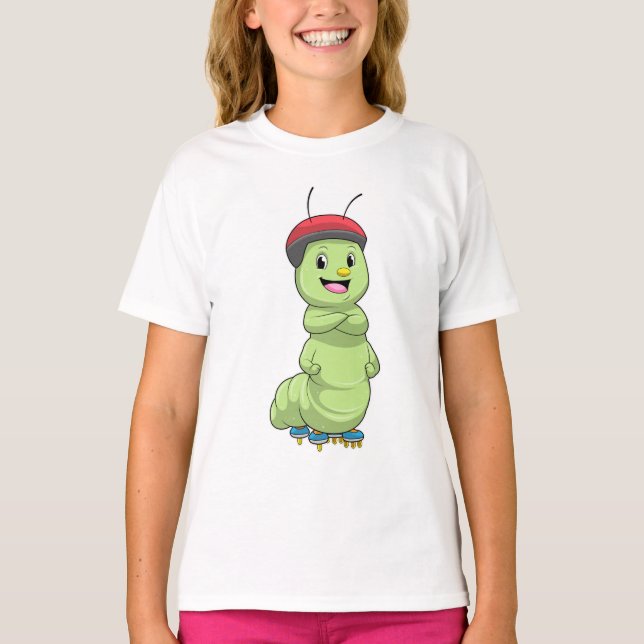 T-shirt Caterpillar comme Patineur en ligne avec Roller sk (Devant)