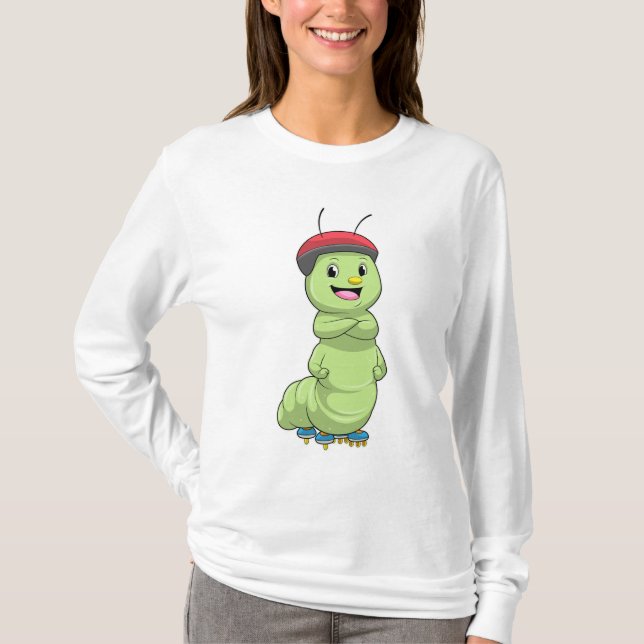 T-shirt Caterpillar comme Patineur en ligne avec Roller sk (Devant)