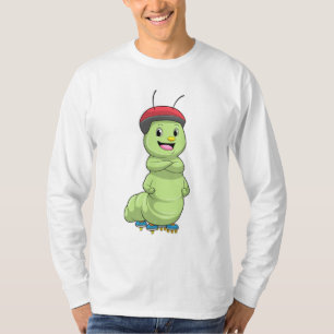 T-shirt Caterpillar comme Patineur en ligne avec Roller sk