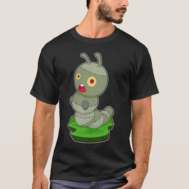 T-shirt Caterpillar Halloween Zombie (Devant)