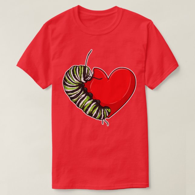 T-shirt Caterpillar love heart (Design devant)