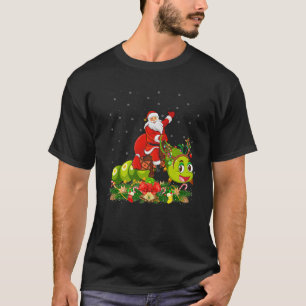 T-shirt Caterpillar Lover Funny Père Noël Riding Caterpill