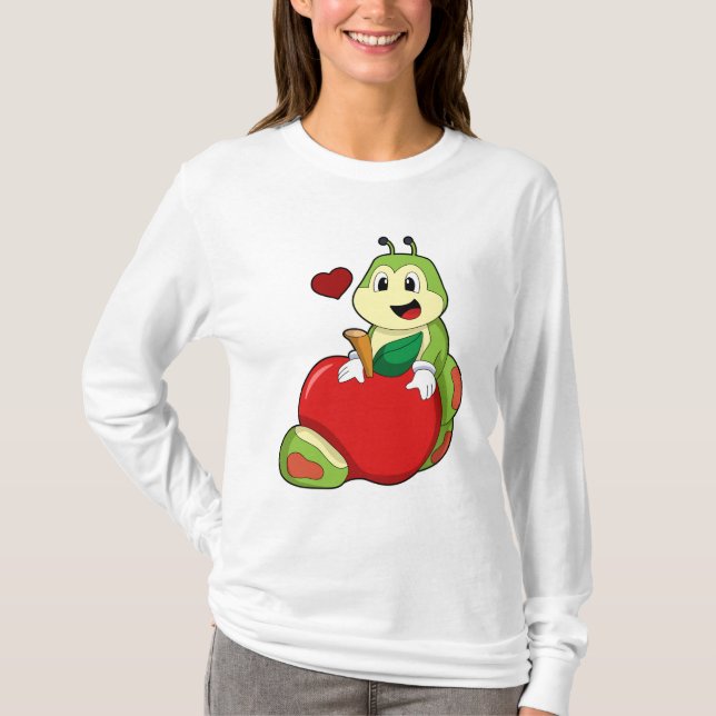 T-shirt Caterpillar with Apple (Devant)