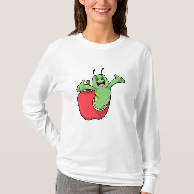 T-shirt Caterpillar with Apple (Devant)