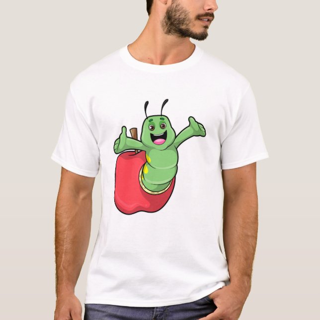 T-shirt Caterpillar with Apple (Devant)