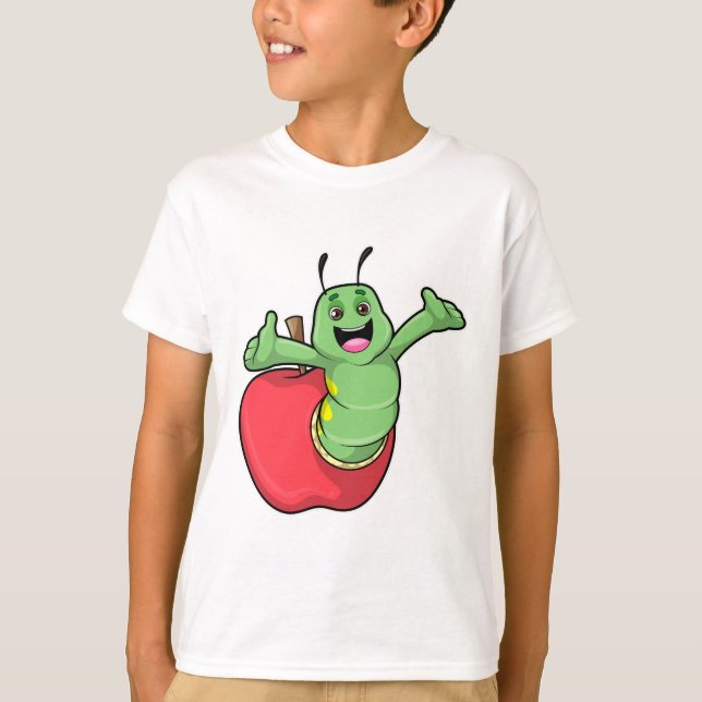 T-shirt Caterpillar with Apple (Devant)