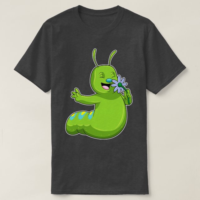 T-shirt Caterpillar with Flower (Design devant)