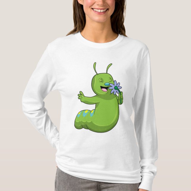 T-shirt Caterpillar with Flower (Devant)