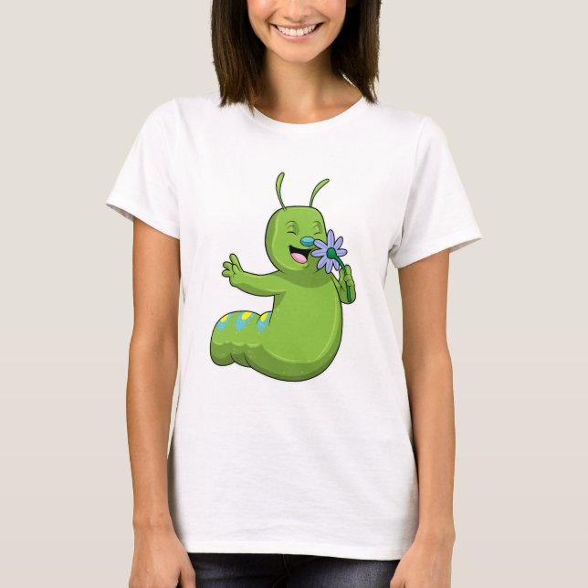 T-shirt Caterpillar with Flower (Devant)