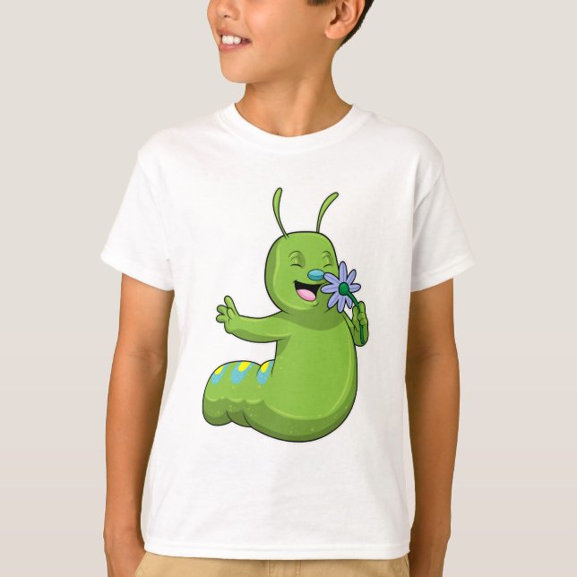 T-shirt Caterpillar with Flower (Devant)