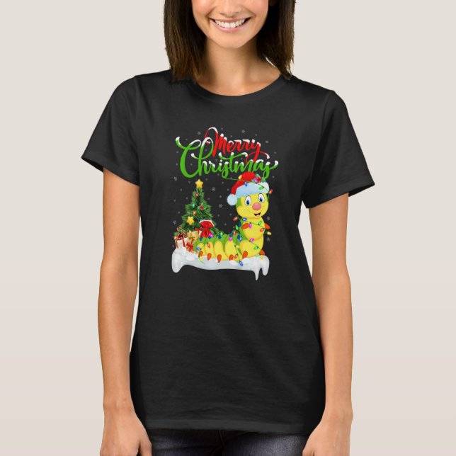 T-shirt Caterpillar  Xmas Decorations Caterpillar Christma (Devant)