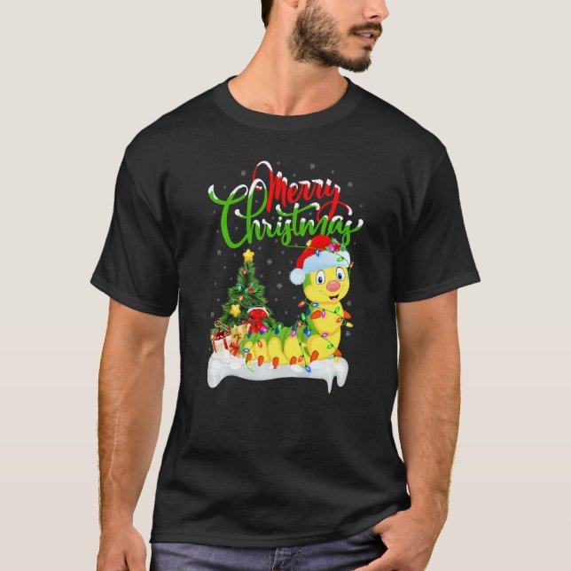 T-shirt Caterpillar  Xmas Decorations Caterpillar Christma (Devant)