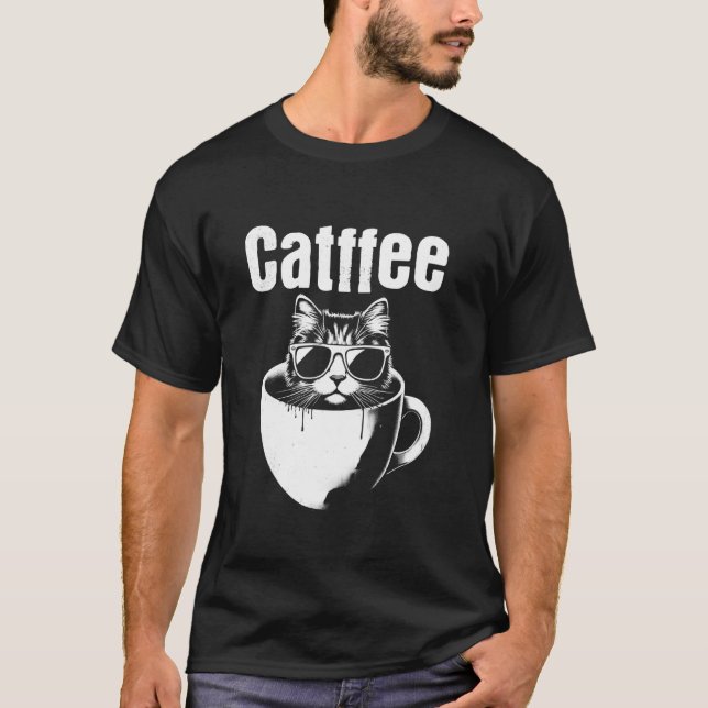 T-shirt Catfee - Blague de café pour chat drôle Caféine Am (Devant)