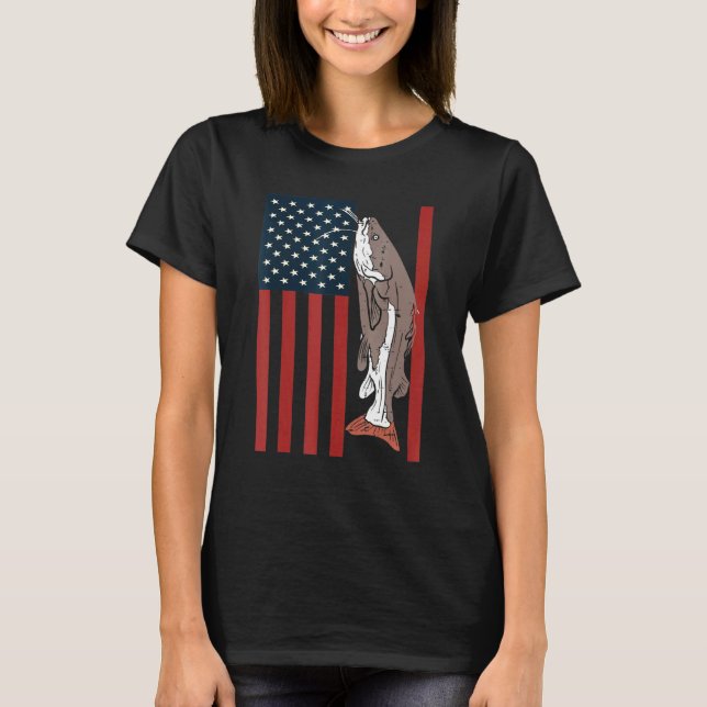 T-shirt Catfish Pêche Poisson Patriotique CatFishing Améri (Devant)