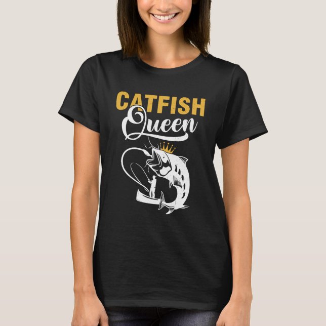 T-shirt Catfish Queen Pêche Pêche Fille Femme (Devant)